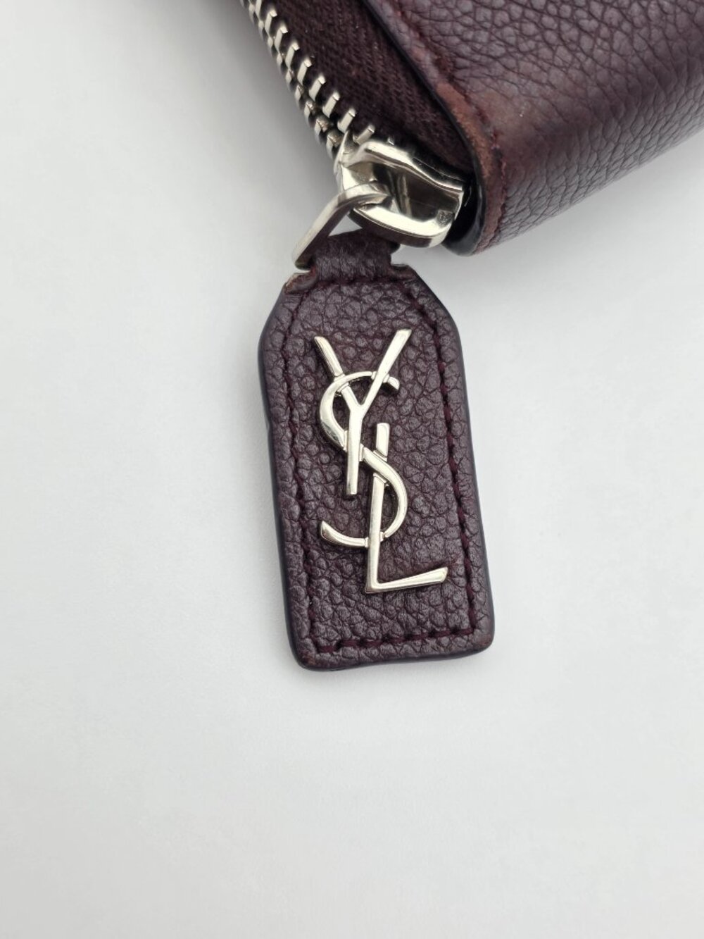 YSL Maroon Zipper Long Wallet - Picture 5 of 16